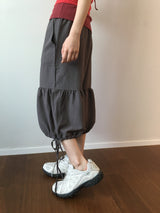 Shirring harem pants 
