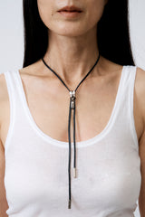ZIPPER TIE NECKLACE BLACK