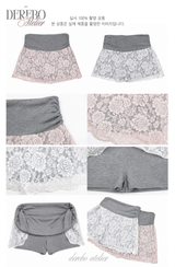 lace plum banding pants skirt