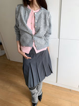 Layered Split Round Cardigan