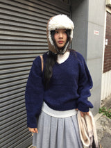 [MD Pick] ハイヤーVネックニット (3color)