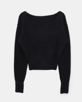 Rudan Lip-Neck Button Knit