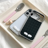 3D エンジェルウィングドットシルバーマグセーフiPhoneケース