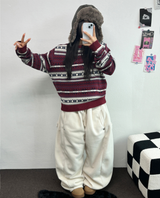 ノルディックスノーフラワーディアニット🦌❤💙🩶3COLOR