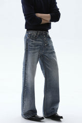 Whisker Wash Button Fly Jeans