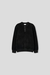 Dique velvet henley-neck round knitwear