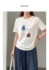キュートペアアートクルーネックTシャツ