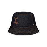 VA Curved Denim Stitch Detail Bucket Hat / Black
