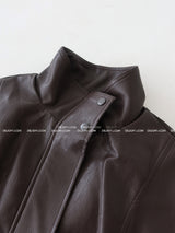 leather oversized fit vest jacket