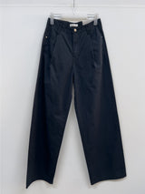 121 One Tuck Cotton Wide Pants