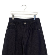 Creamb Cut Pintuck Denim Wide Pants