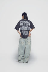 24FW クレヨンドローイングロゴショートスリーブTシャツ チャコール