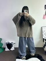 パッチ🤎ルーズガーリーオーバーニット🧸🤍🤎🖤4カラー