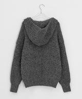 [unisex] ケルトウールオーバーニットフードジップアップ