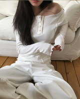looper back eyelet cotton wide pt