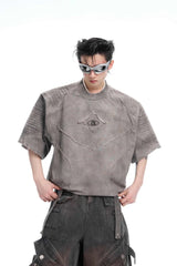 ビンテージウォッシュドリンクルドロゴTシャツ
