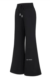 13DE MARZO Base Wide Flare Pants Black