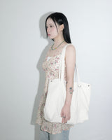Quilted cotton max tote bag