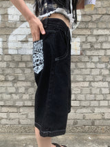 [🖤MD PICK] バックライン バックポイント バミューダデニムパンツ (Black)