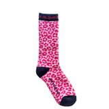 Leopard Crew Socks Pink