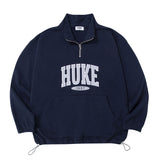 HUKE Logo Navy Half zip-up MTM