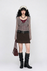 HARNESS STUDDED BUCKLE MID-CALF BOOTS (2COLORS!)
