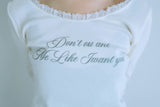 lace letter tee (white)