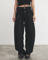 Riveted Double Waist Jeans