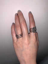 Silver ball bangle ring 2SET