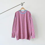 BHNY ルーズフィットスリットストライプロングスリーブTシャツ