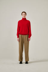 Cashmere turtle neck knit (Red)