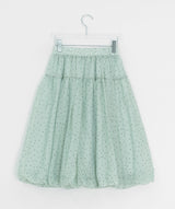 Chitoa Dot Chiffon Balloon Midi Skirt