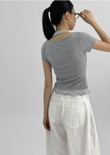 [MADE] Soldin Stripe Layered Short Sleeve T-shirt