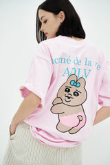 25SS タンニングオパンチュウサギベーシックロゴ半袖Tシャツ ピンク
