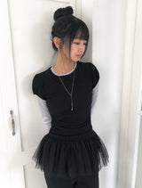 ナティンテンセルパフシャーリングショートスリーブTシャツ