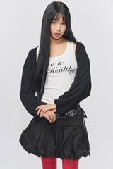 Love & Healthy ロゴノースリーブトップ White