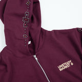 Rhinestone Zip-Up Hoodie_Bordeaux