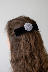 Rose velvet ribbon hairpin (2colors)