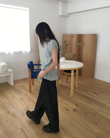 セリンカンカンリボンストリングリンクル半袖ブラウス