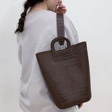 single bucket bag-brown