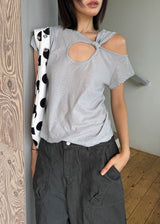TWIST HOLE HALF TEE (4color)
