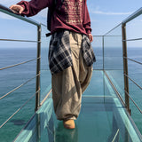 レイヤードシャツ ワイドコットンパンツ