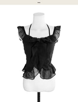clarity off ruffle & chiffon blouse