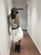 Node frill layered sleeveless top (4color)