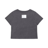 [ULKIN X BettyBoop] Metal Art Semi-crop Short Sleeve T-shirt_Charcoal
