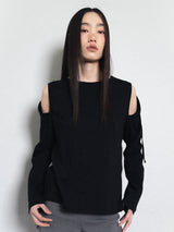 Hole Sleeve Top_Black