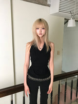 ラップホルターネックスリーブレス