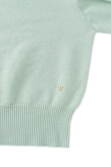 Slim button half knit_mint