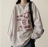 オッドビンテージプリンティドボクシー長袖Tシャツ