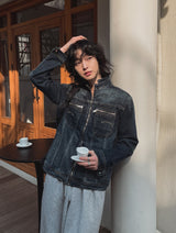 Undead China Neck Denim Jacket